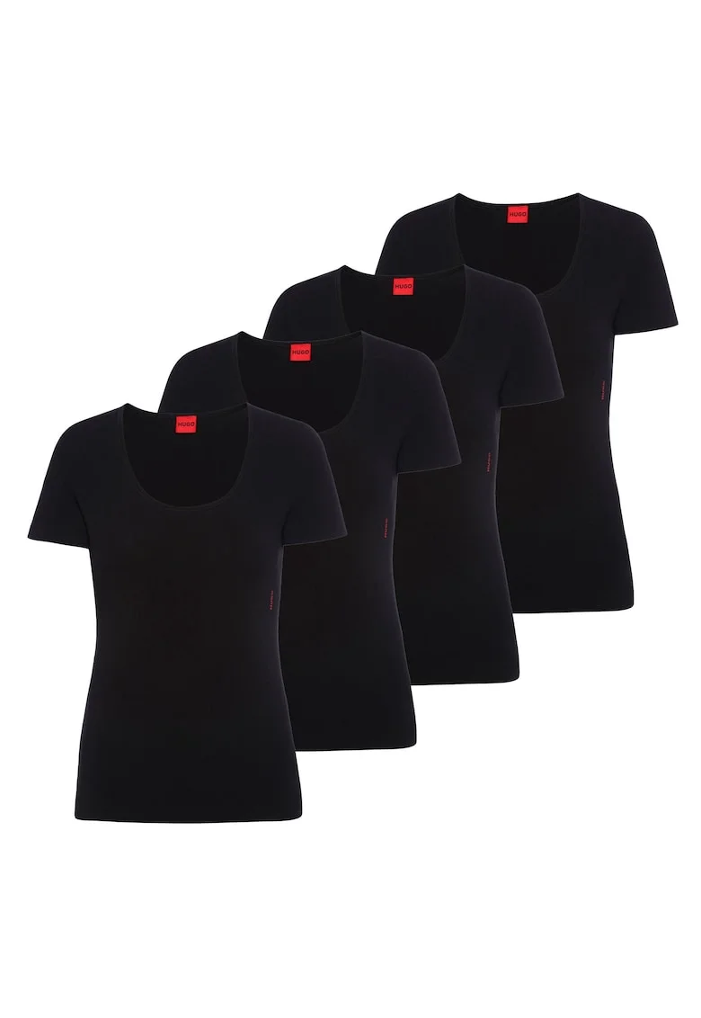 Set de tricouri din amestec de bumbac - 4 perechi, Negru