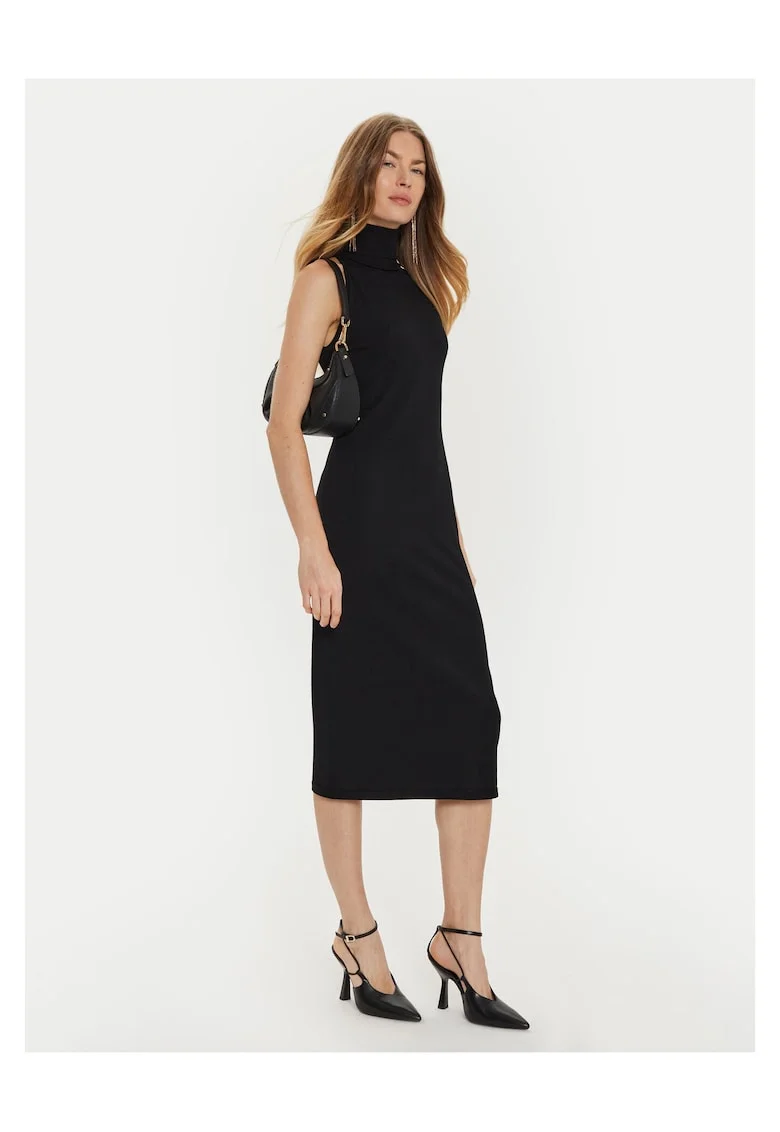 Rochie tricotata de dama  negru, lunga