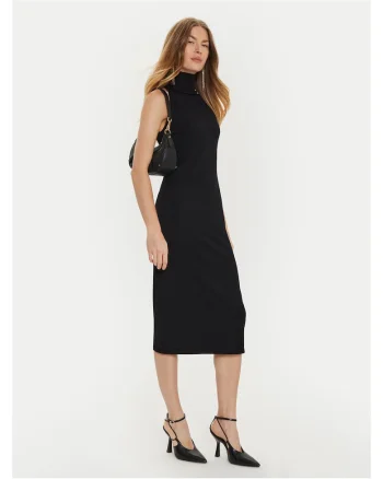 Rochie tricotata de dama  negru, lunga