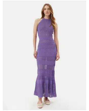 Rochie tricotata de dama  violet, fabricat din material de calitate