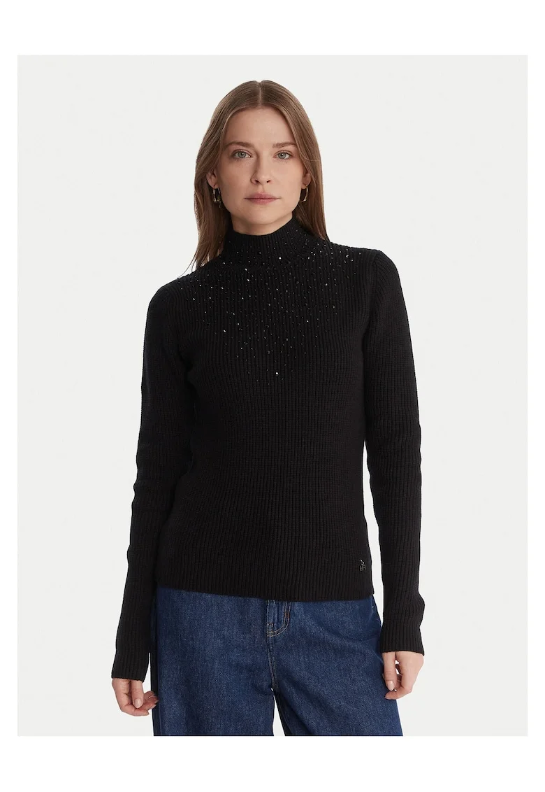 Pulover dama  negru, bumbac