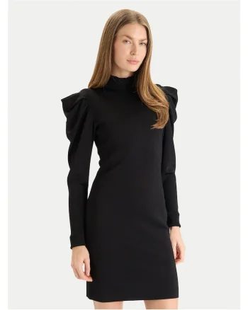 Rochie tricotata dama  negru, fabricata din material de calitate