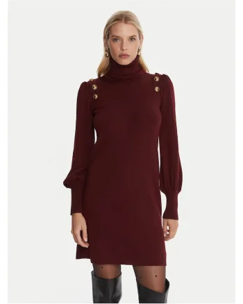 Rochie tricotata de dama  bordo, fabricata din material de calitate