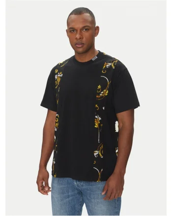 Tricou barbati Versace Jeans negru, bumbac