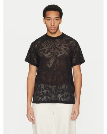 Tricou barbati  negru, bumbac, plasa