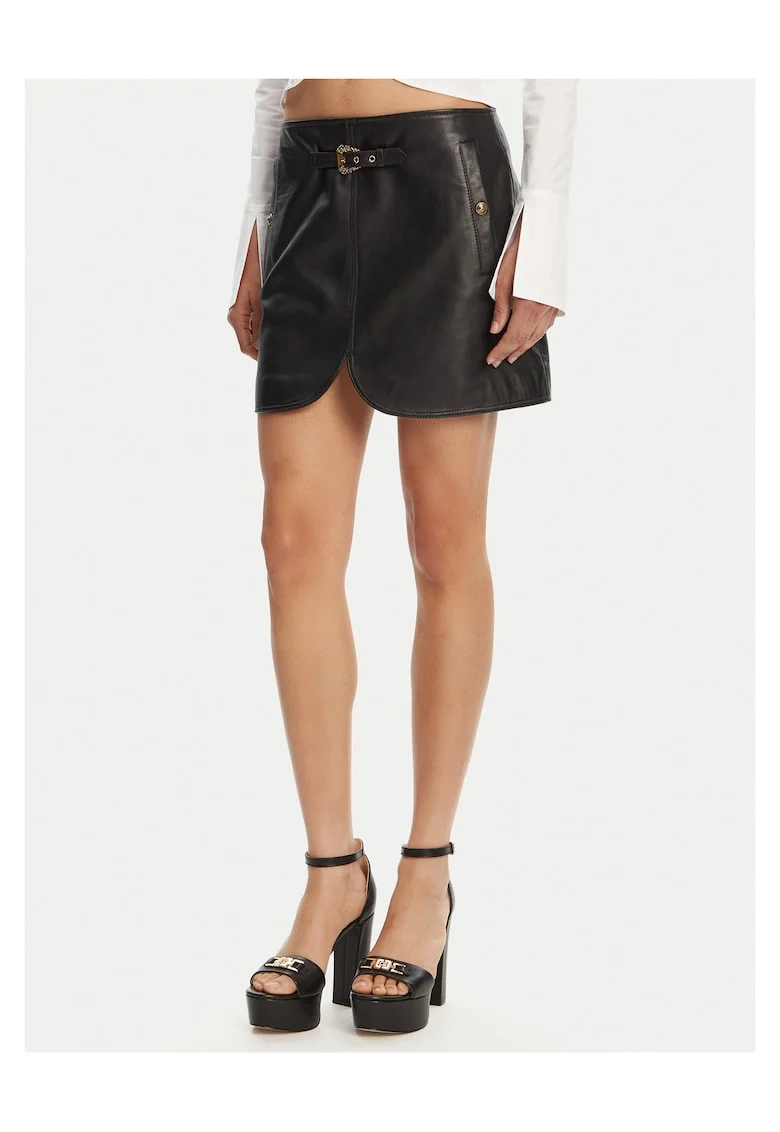 Fusta din piele,  neagra