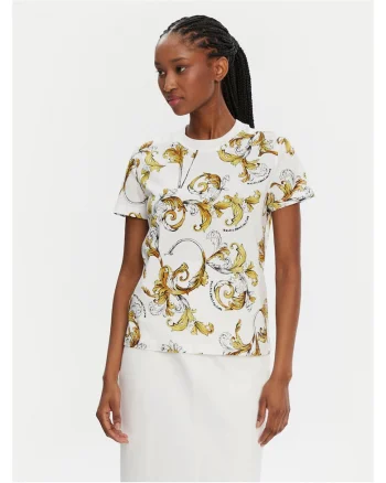 Tricou dama  alb, bumbac cu model