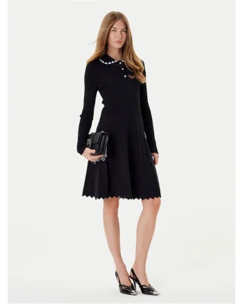 Rochie tricotata de dama  negru, fabricata din material de calitate