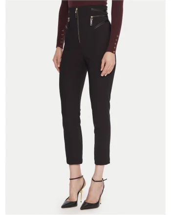 Pantaloni cu talie inalta pentru dama  negru, stofa