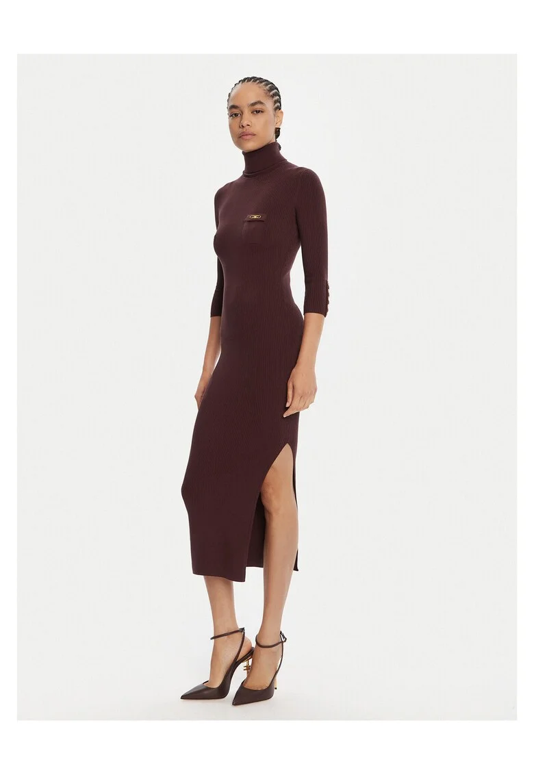 Rochie tricotata de dama  visiniu