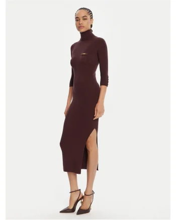 Rochie tricotata de dama  visiniu