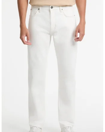 Blugi regular fit cu buzunare, Alb