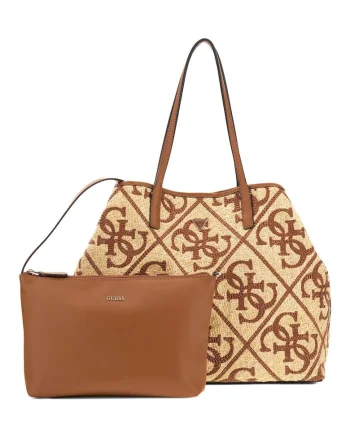 Geanta shopper cu logo brodat Kirsten Large 2 In 1, Maro/Galben