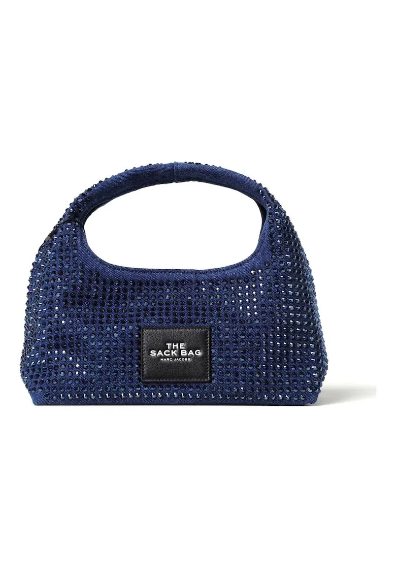 Geanta dama  The Mini Sack albastru inchis bumbac maner superior