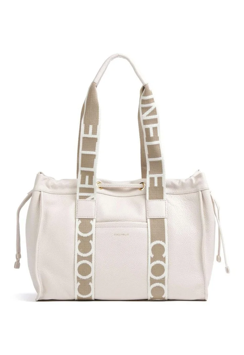 Geanta dama  2Day Signature, piele alba, 35x25x15cm