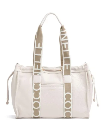 Geanta dama  2Day Signature, piele alba, 35x25x15cm