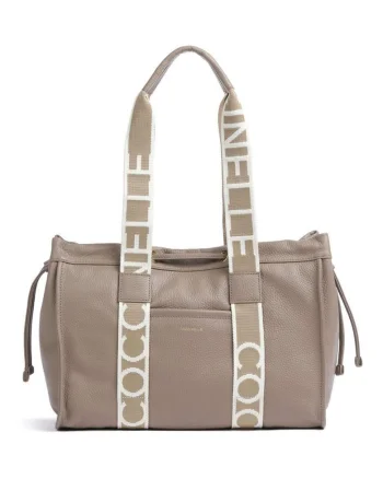 Geanta dama  2Day Signature maro taupe 35x25x15cm piele naturala