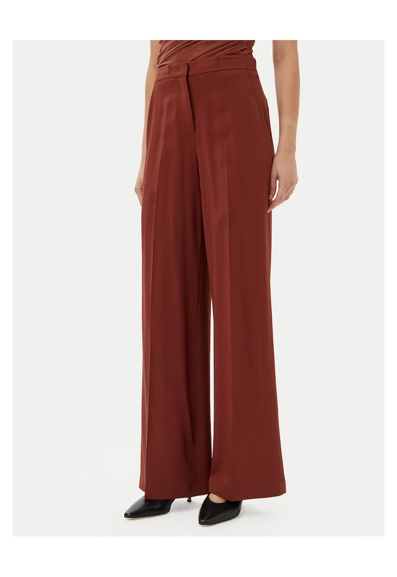 Pantaloni dama,  maro, stofa