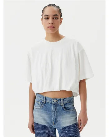 Tricou dama  alb, scurt