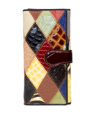 Portofel dama Casilda PT1155, piele naturala, model multicolor