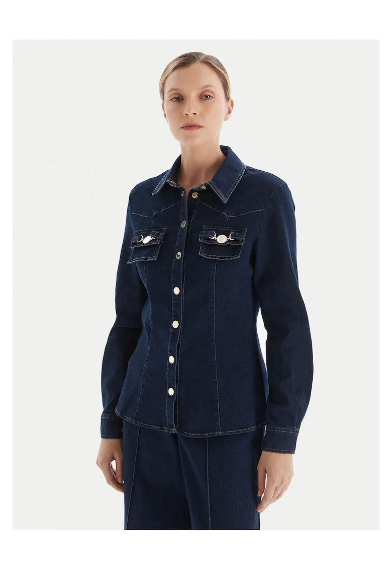 Camasa din denim pentru femei  bleumarin