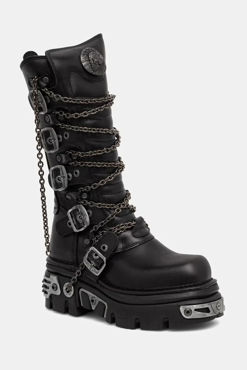 New Rock bocanci pentru femei din piele ITALI NEGRO, REACTOR NEGRO TOBERAS E17