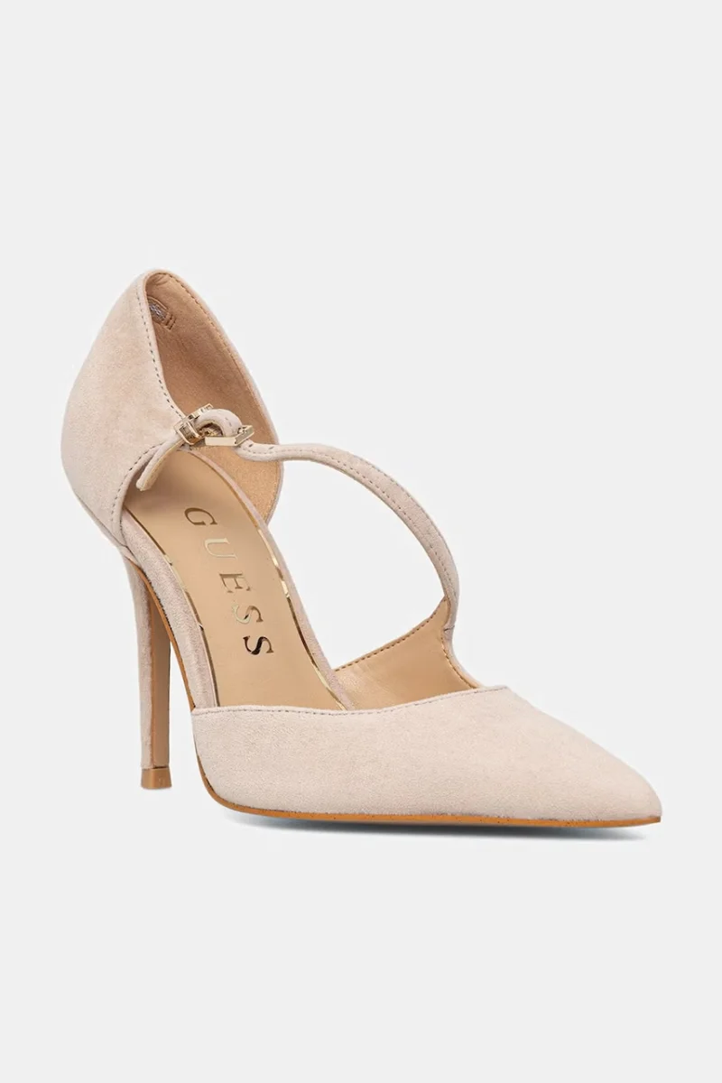 Guess pantofi cu toc stiletto din piele întoarsă NAPIPER