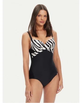 Costum de baie dama  negru-alb