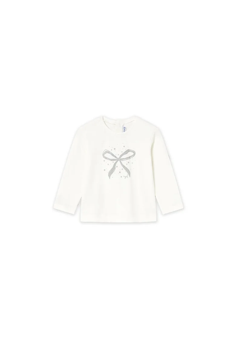 Bluza copii  ecru, cu fundita