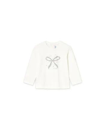 Bluza copii  ecru, cu fundita