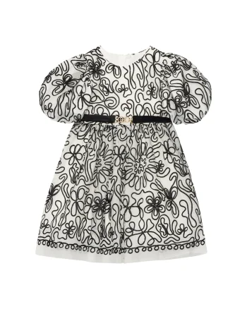 Rochie fete,  Ecru/Negru