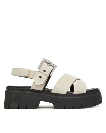 Sandale dama  Natural 102, piele naturala, negru/bej,