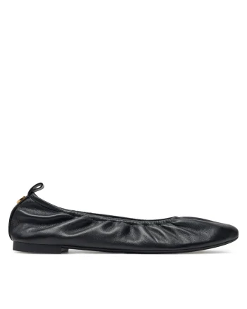 Balerini dama,  piele naturala, negri,