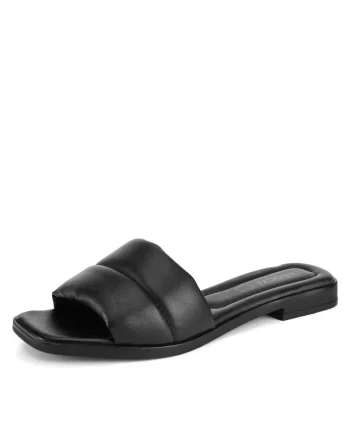Slapi dama,  piele naturala, negru,