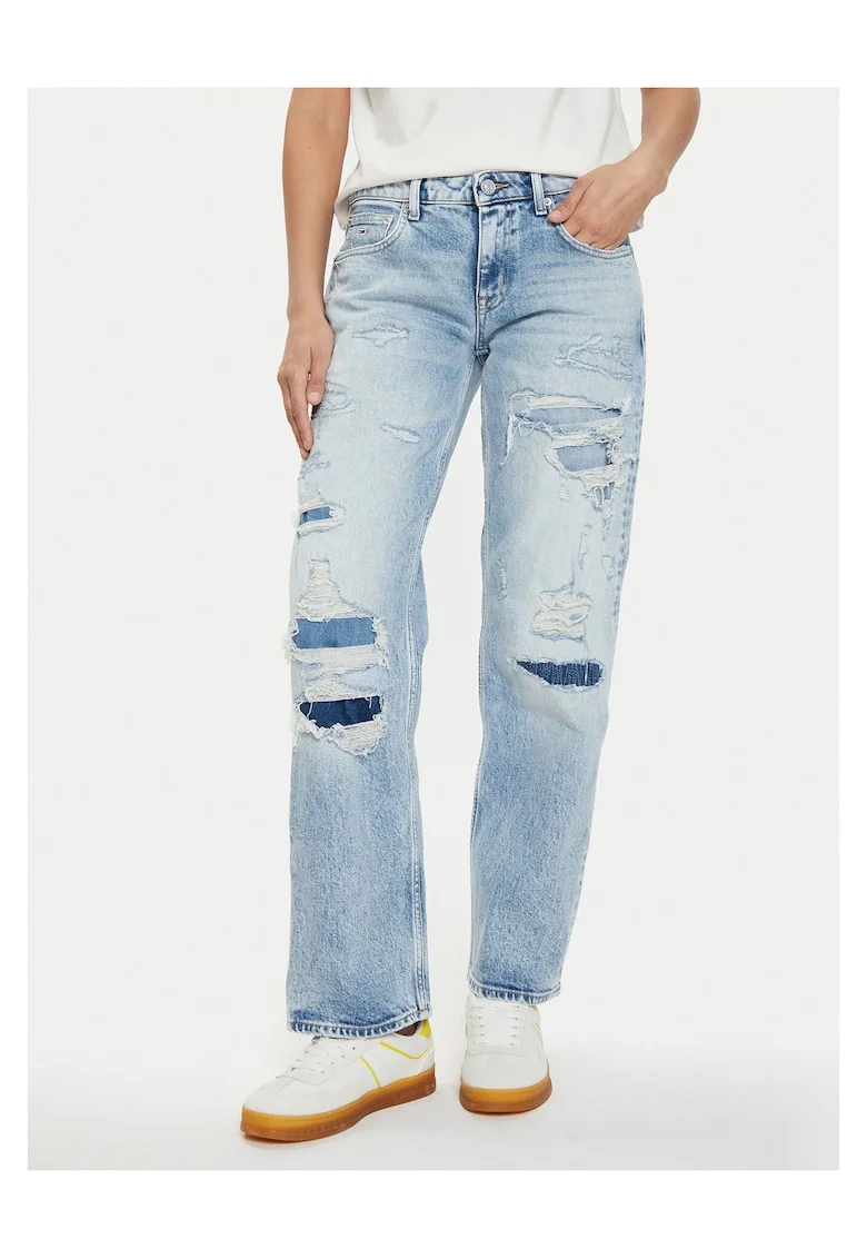 Blugi dama  Model Straight Fit, Albastru
