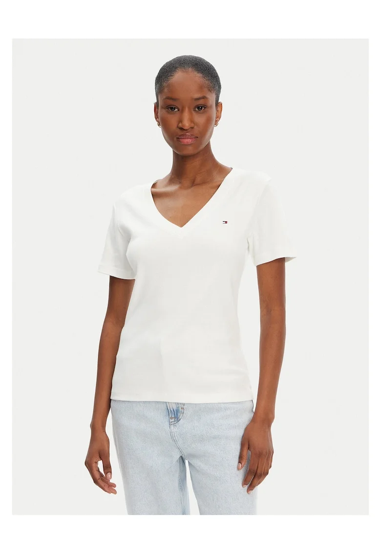Tricou dama,  ecru, logo,
