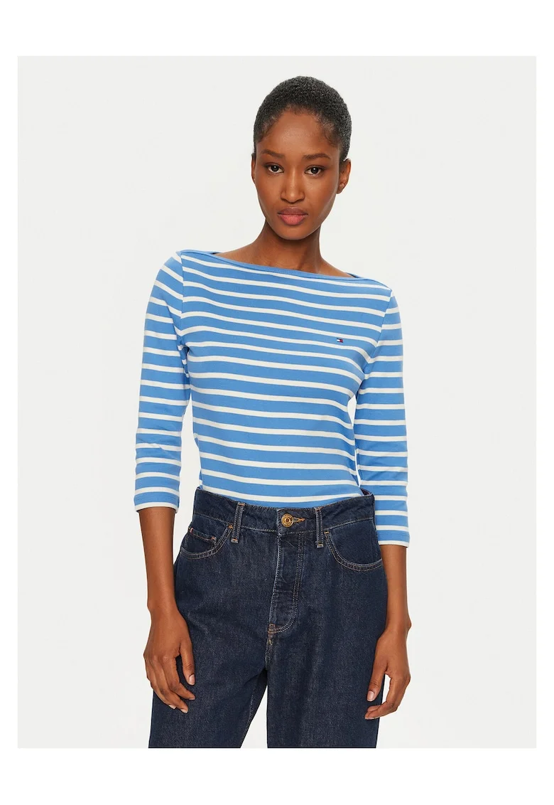 Bluza dama  albastru/alb