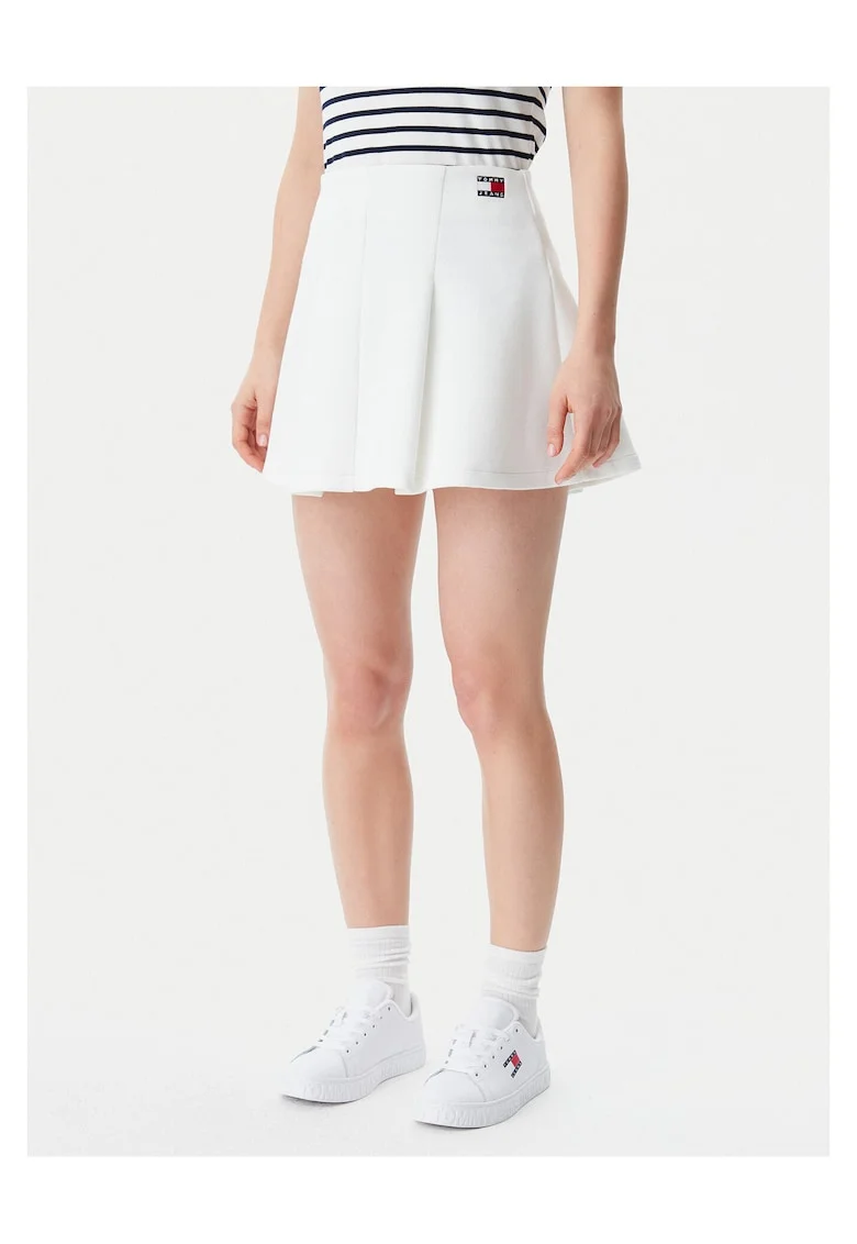 Fusta mini dama  ecru, din material usor