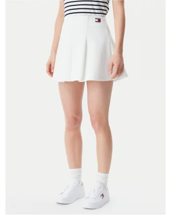 Fusta mini dama  ecru, din material usor