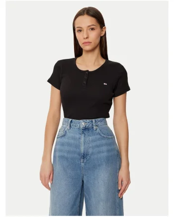 Tricou dama,  Negru, Nasturi,