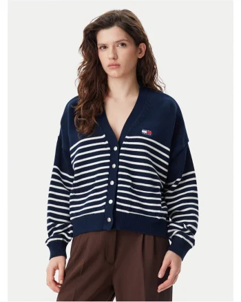 Cardigan dama  bleumarin/alb, pulover de dama