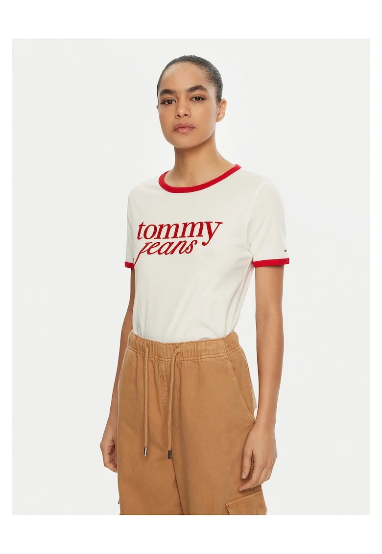Tricou pentru dama,  Alb/Rosu