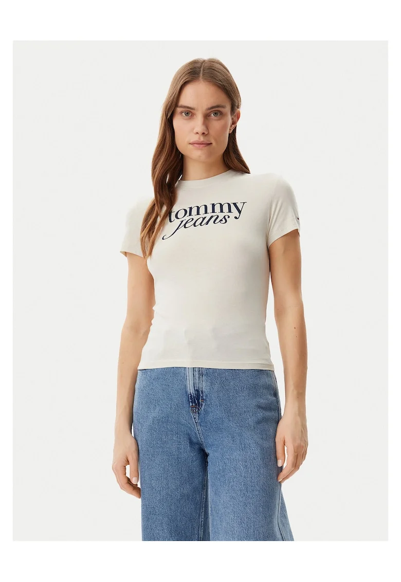 Tricou dama,  bej, logo