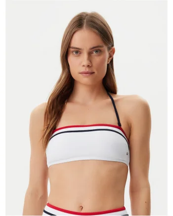 Top de baie dama,  alb, elastic,