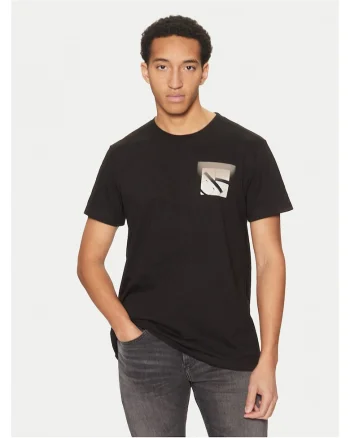 Tricou barbati, negru, bumbac,
