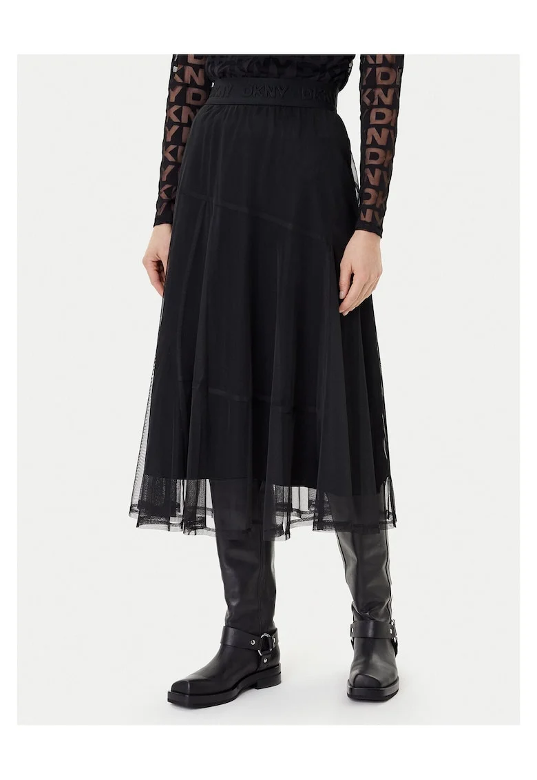 Fusta midi,  negru, de femei,