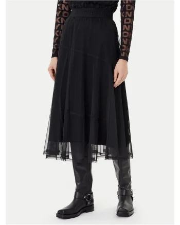Fusta midi,  negru, de femei,