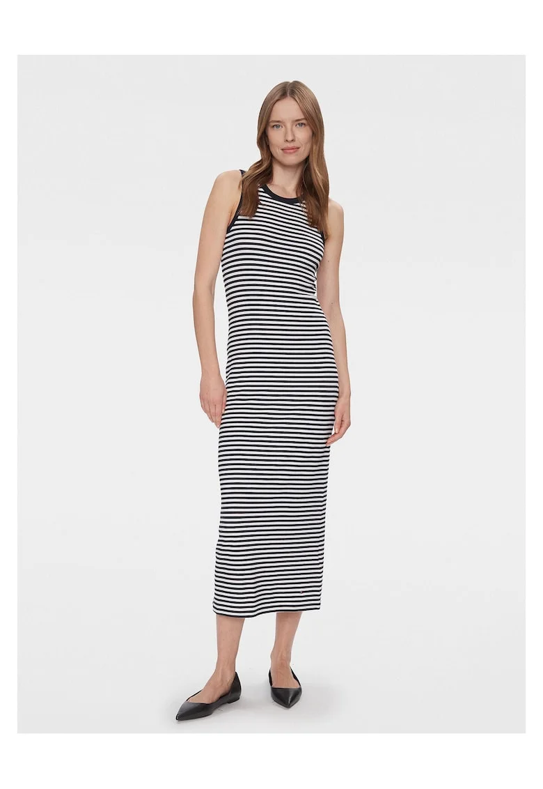 Rochie de vara,  bleumarin si alb, material usor