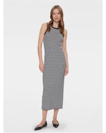 Rochie de vara,  bleumarin si alb, material usor