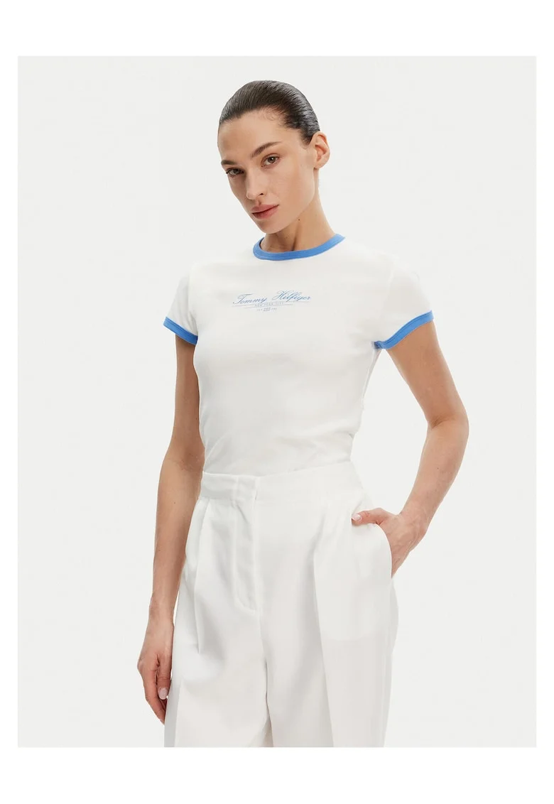 Tricou dama,  Ecru/Albastru